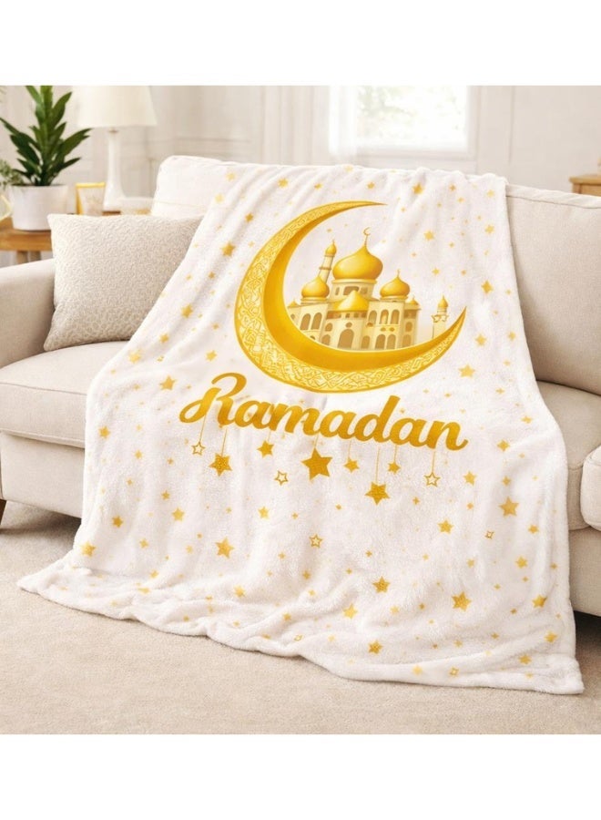 سنوز بطانيه رمضانية خفيفه وجهين 130 * 180 سم، تصميم هلال - Image 2